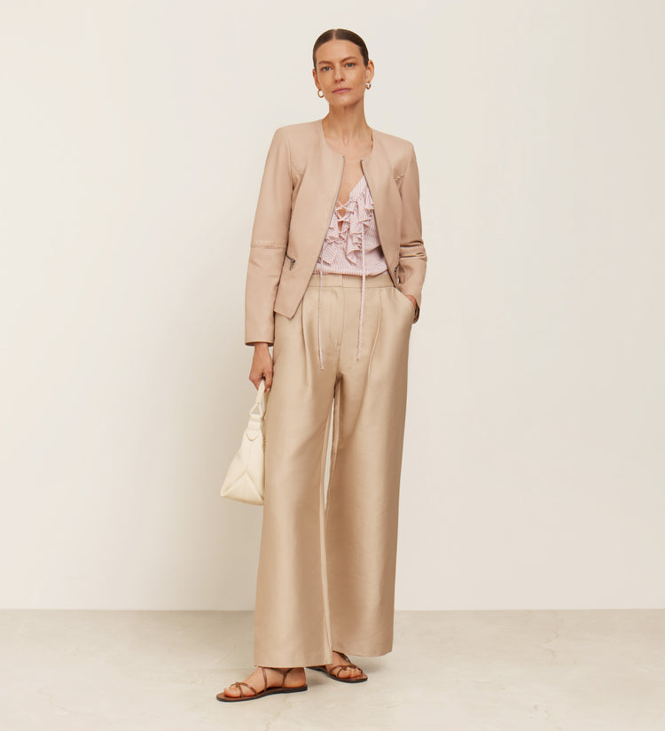 Cazadora napa detalle trenzado