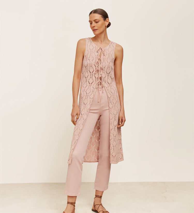 Chaleco tricot lazos