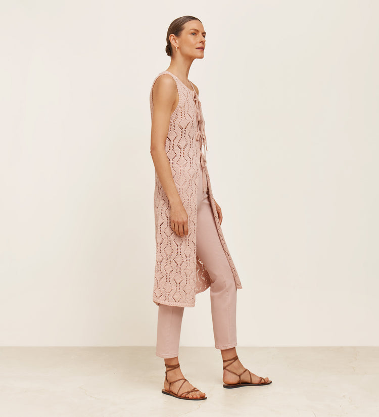 Chaleco tricot lazos