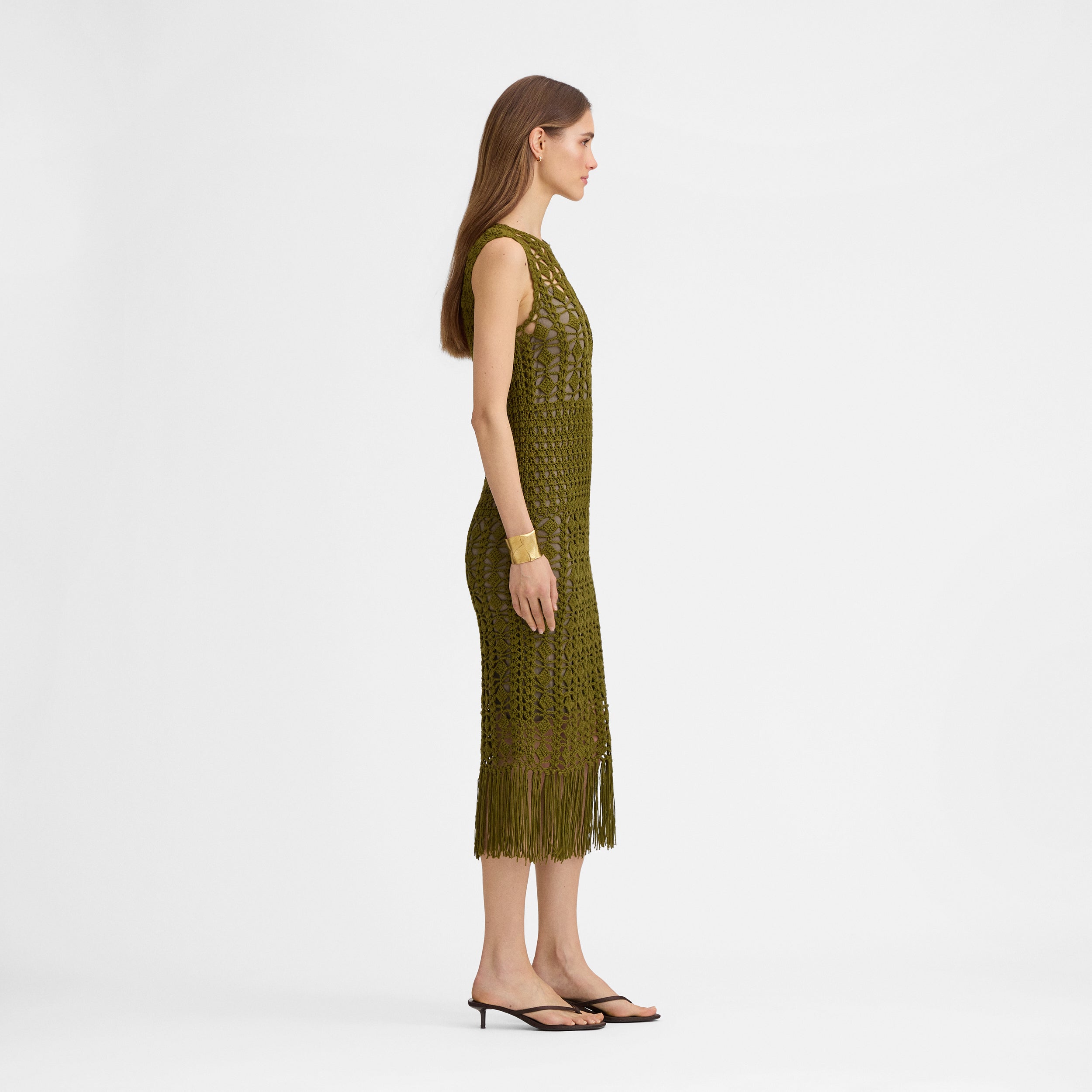christopher john rogers target green dress retroféte Women's Roseline Metallic Crochet Dress - Green main image 1