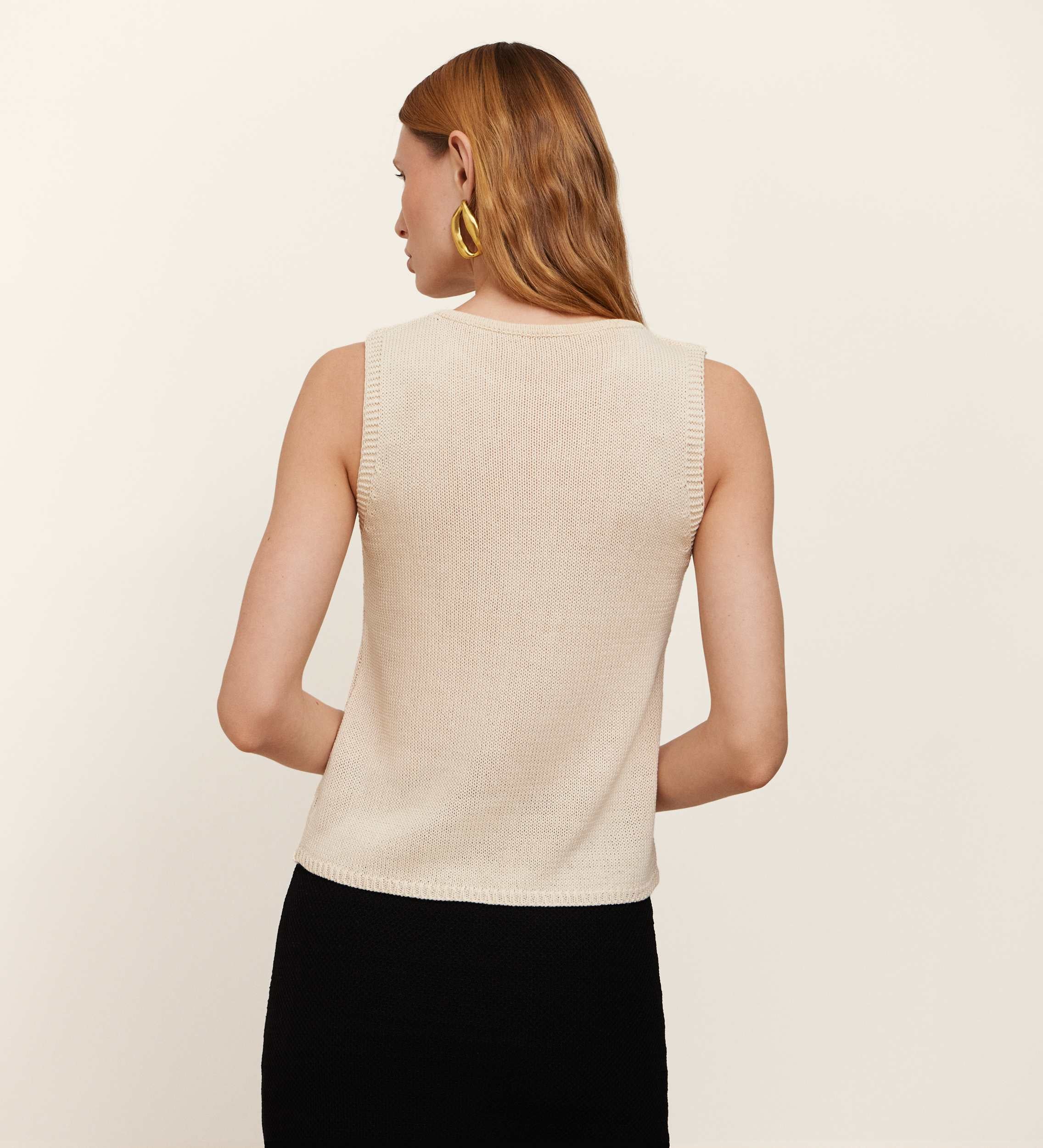 Embroidered tricot top