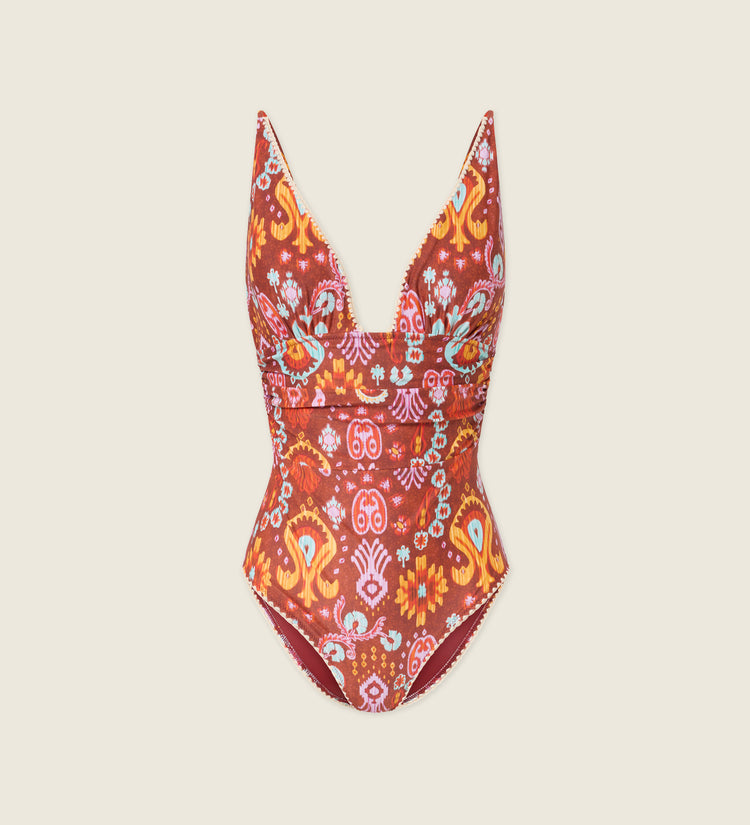 V-neck swimsuit