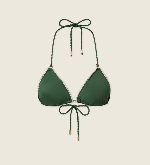 Top de bikini pespunte decorativo