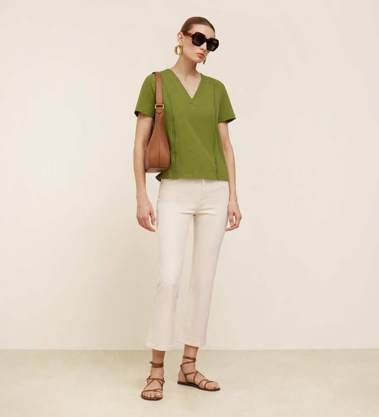 Flared cropped pants