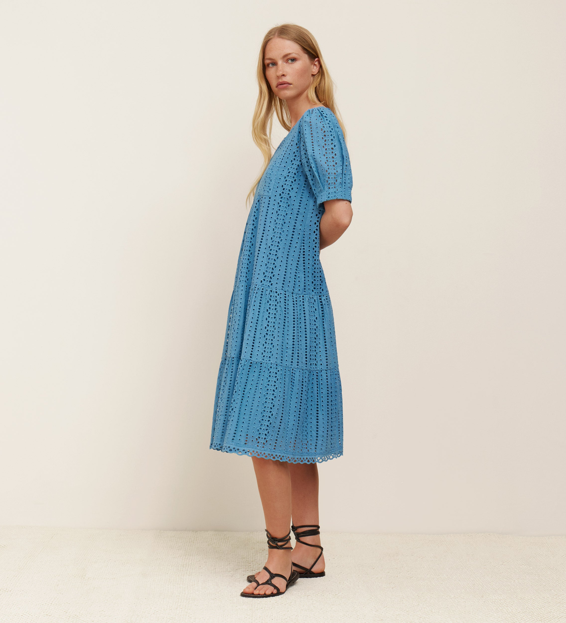 Short embroidered cotton dress