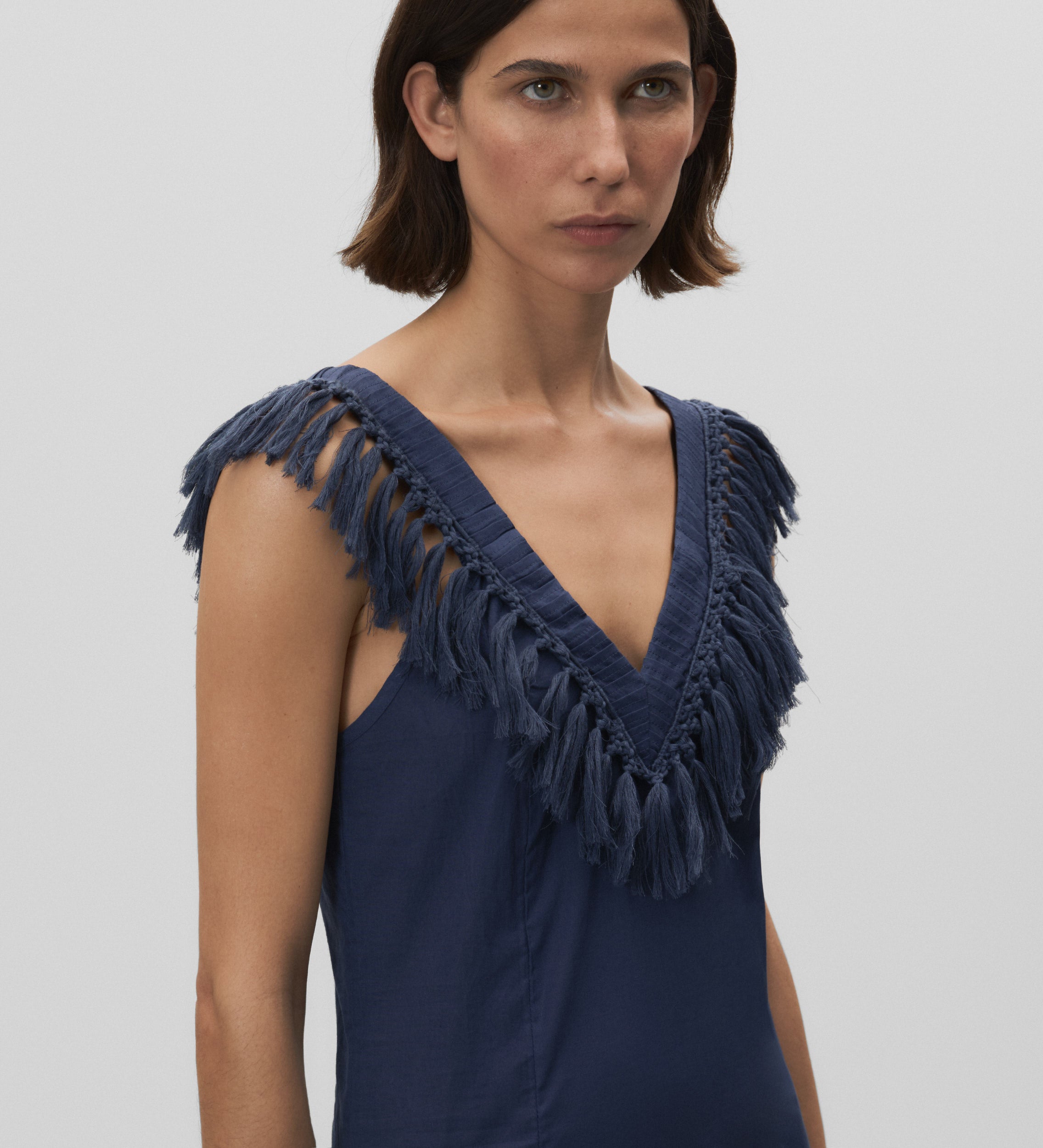 V-neck fringe dress