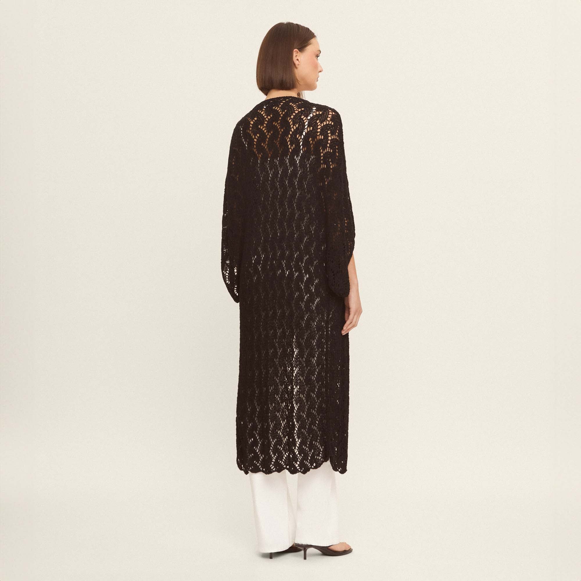 Openwork knit cardigan
