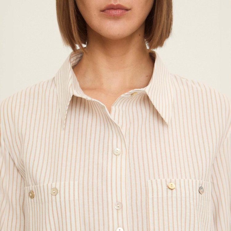 Chemise en coton à rayures