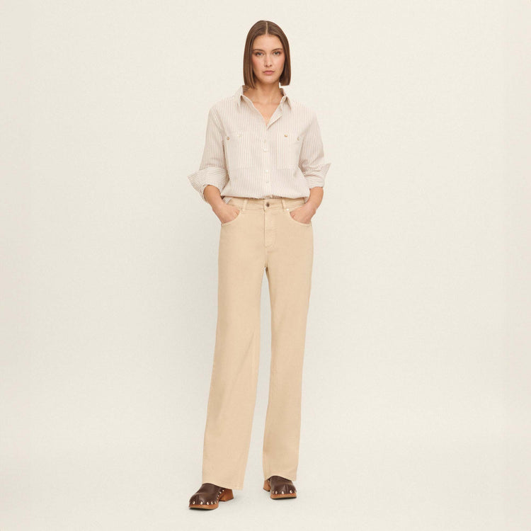 Chemise en coton à rayures