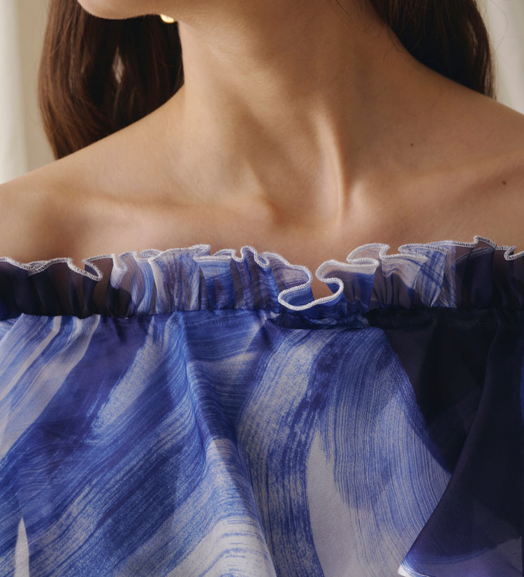Blouse en organza imprimé