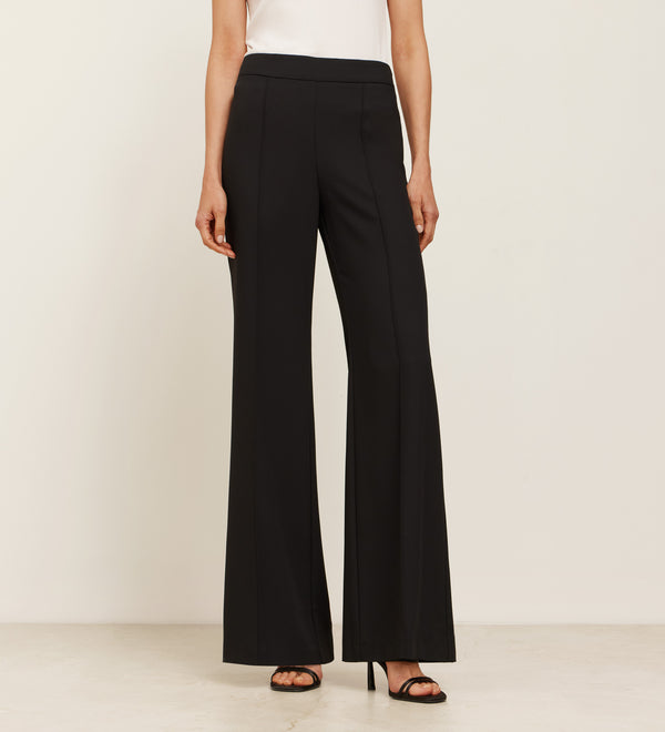 Flared crepe trousers
