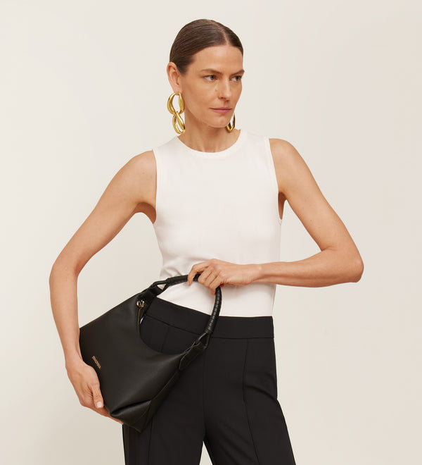 Flared crepe trousers