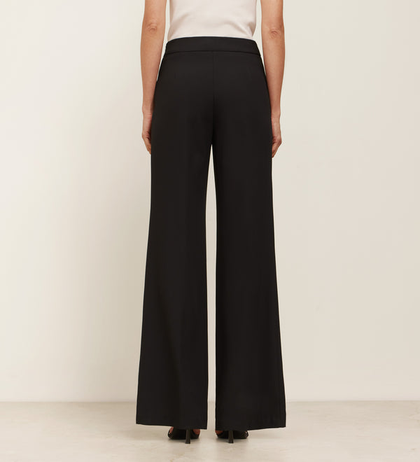Flared crepe trousers