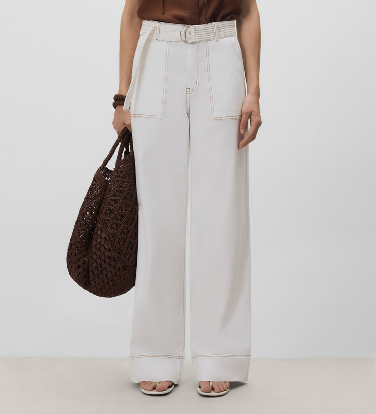 Denim pants with stitching