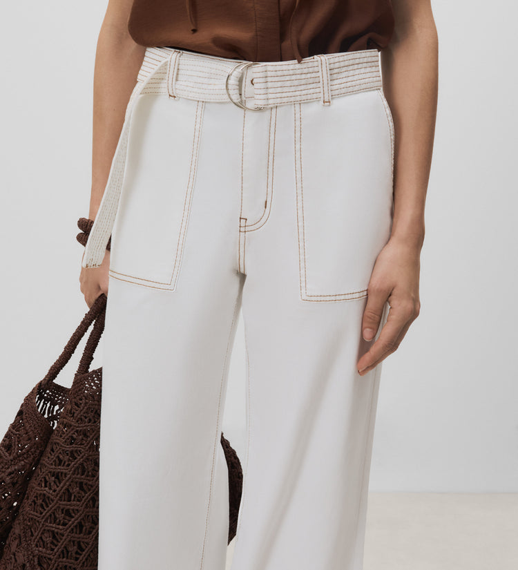 Denim pants with stitching