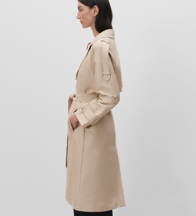 Tie belt trench coat
