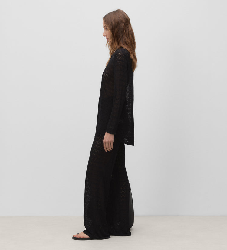 Openwork knit shirt