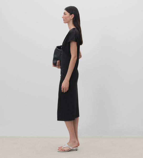 Gathered knit dress