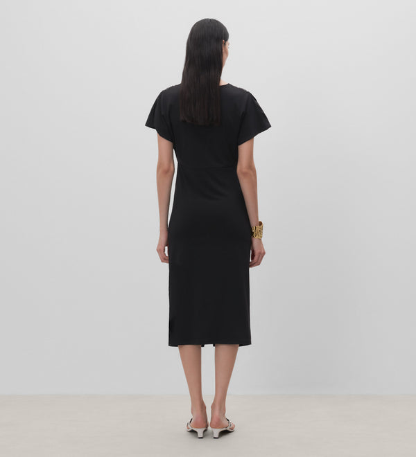 Gathered knit dress