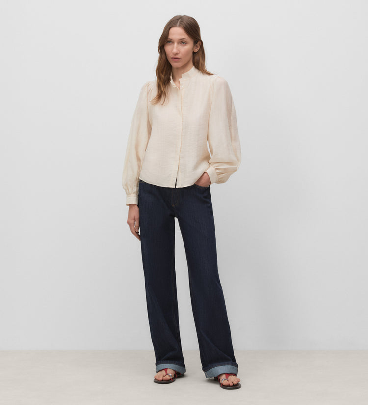 Chemise à manches bouffantes