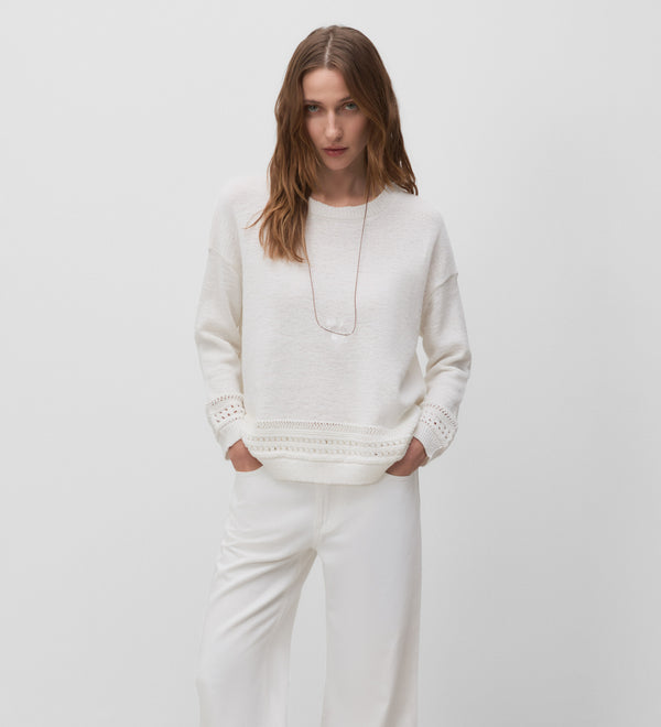 Wide openwork jersey