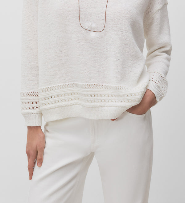 Wide openwork jersey