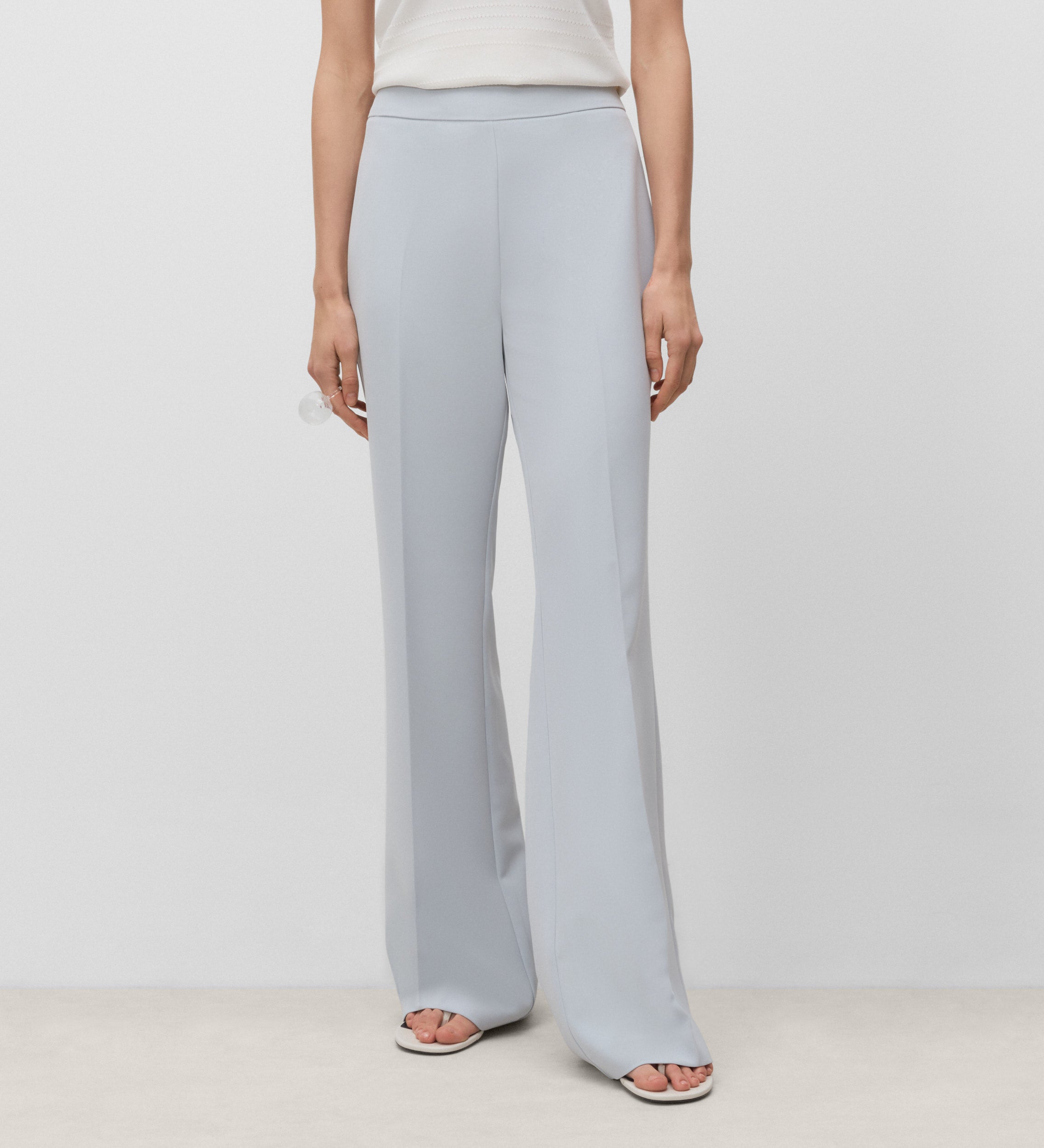 Long flared trousers