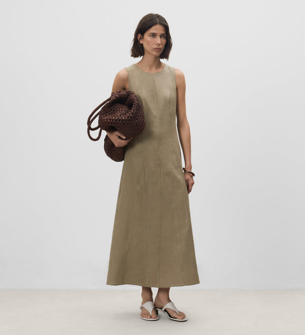 Godets shirred dress