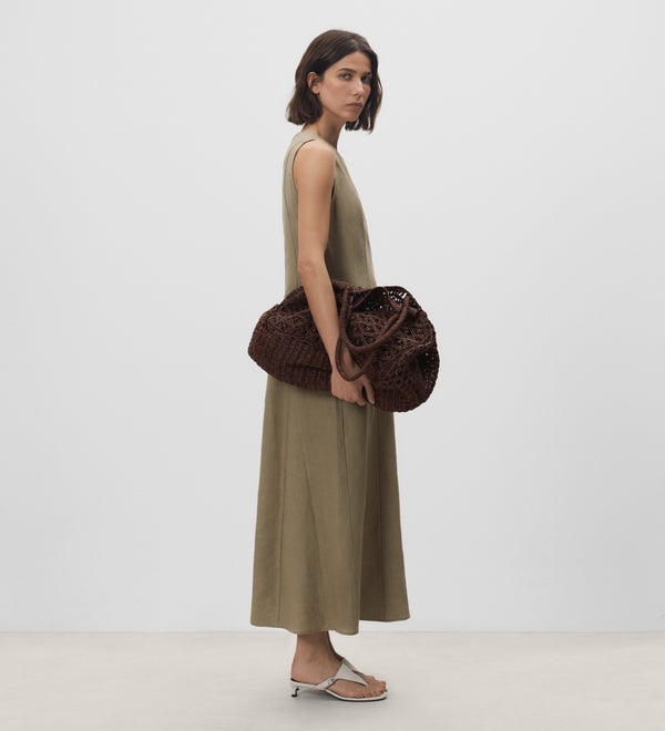 Godets shirred dress