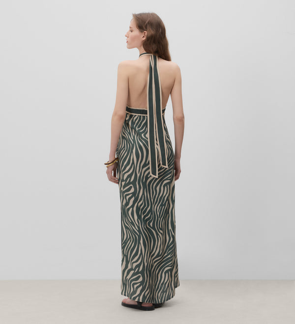 Vestido estampado escote halter