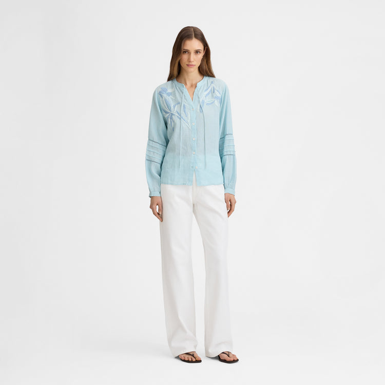 Blusa lino bordados