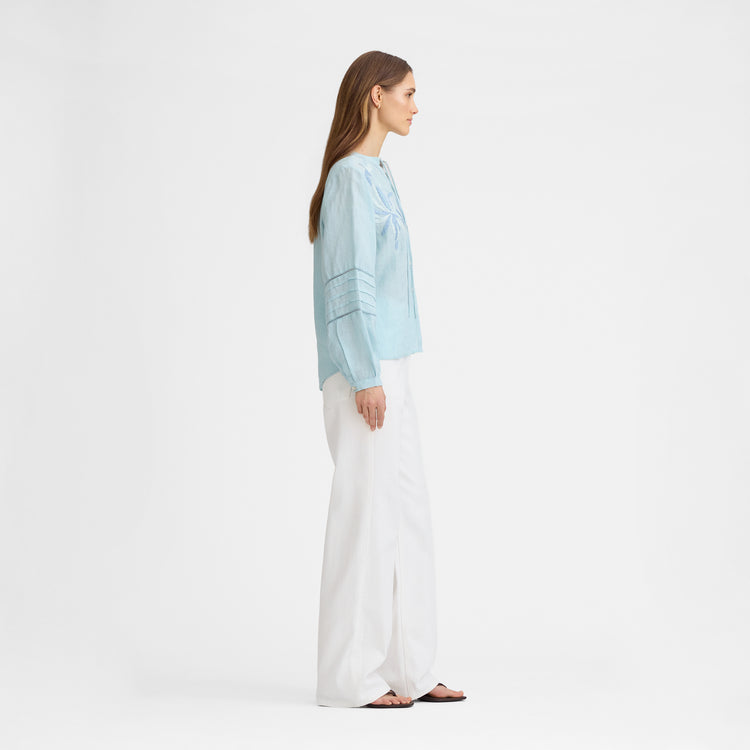 Blusa lino bordados