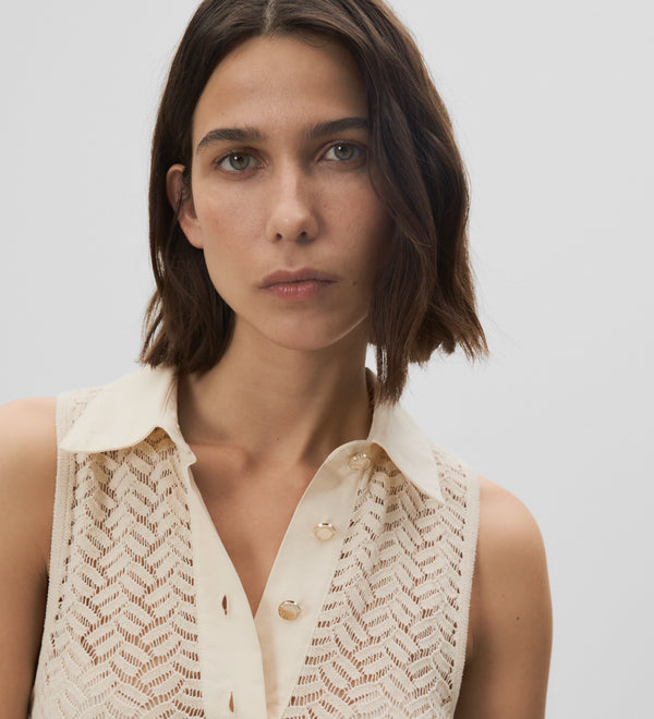 Openwork knit dress