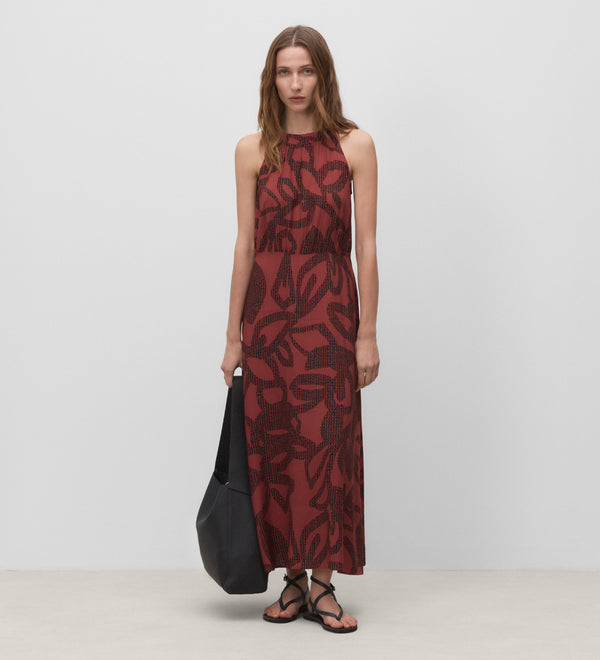Printed halter dress