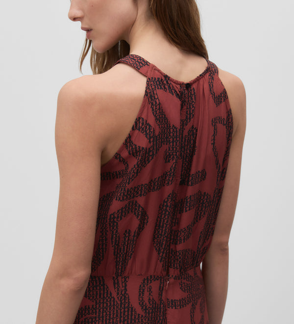 Printed halter dress