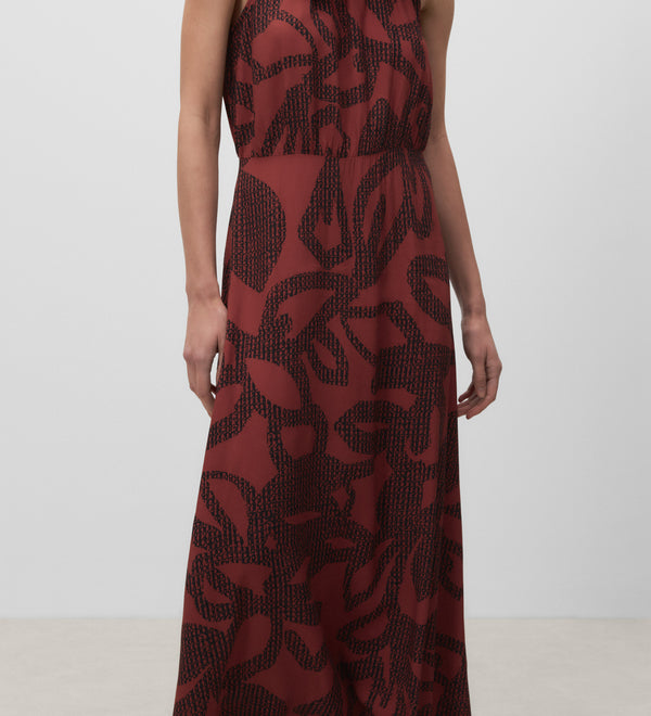 Printed halter dress