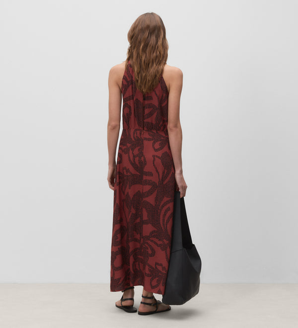 Printed halter dress