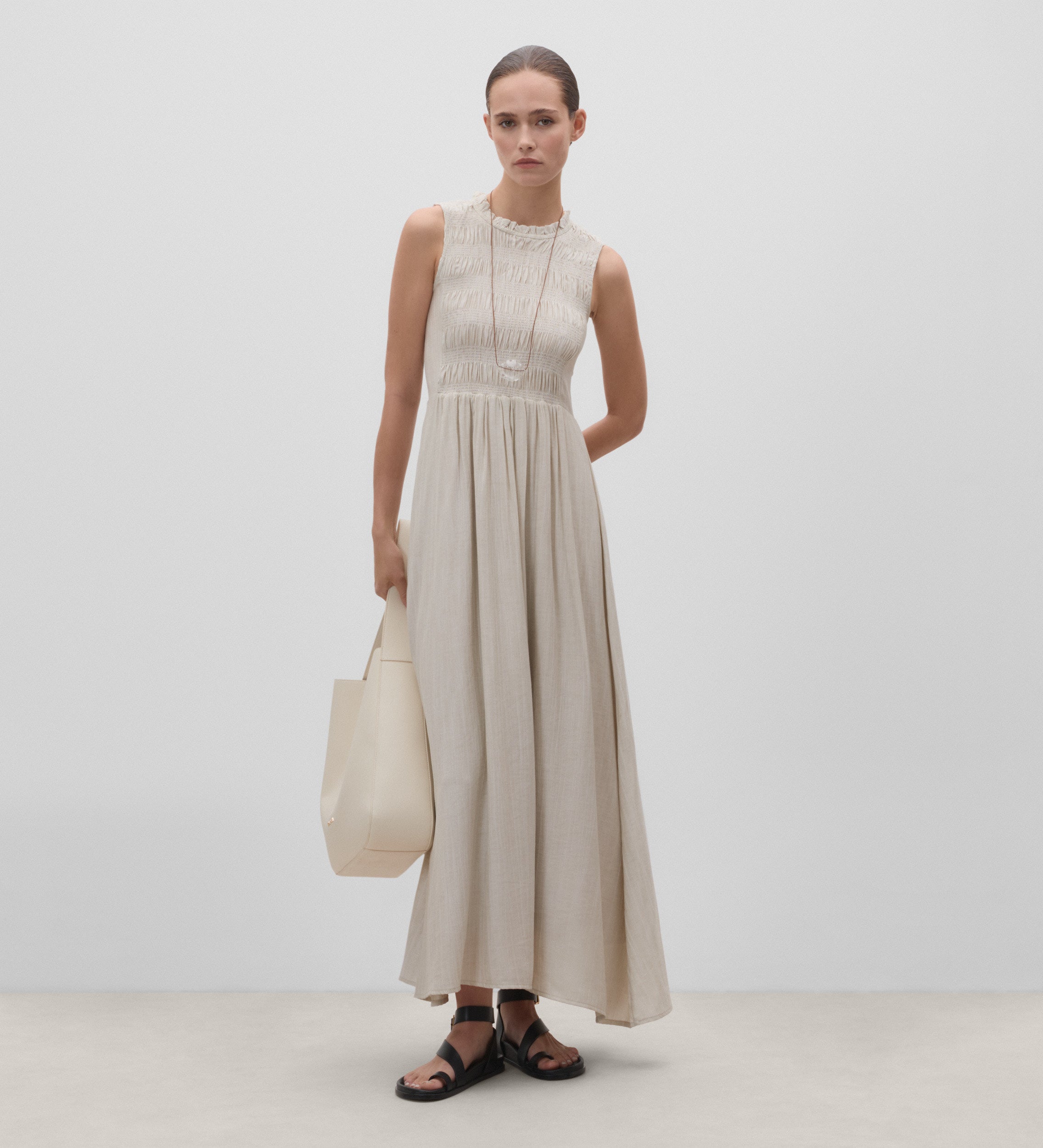 Robe longue élastiquée