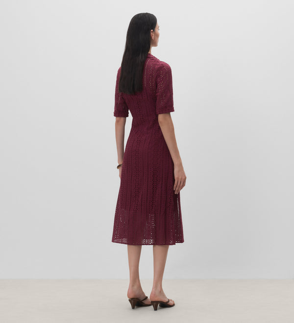 Vestido camisero algodón bordado