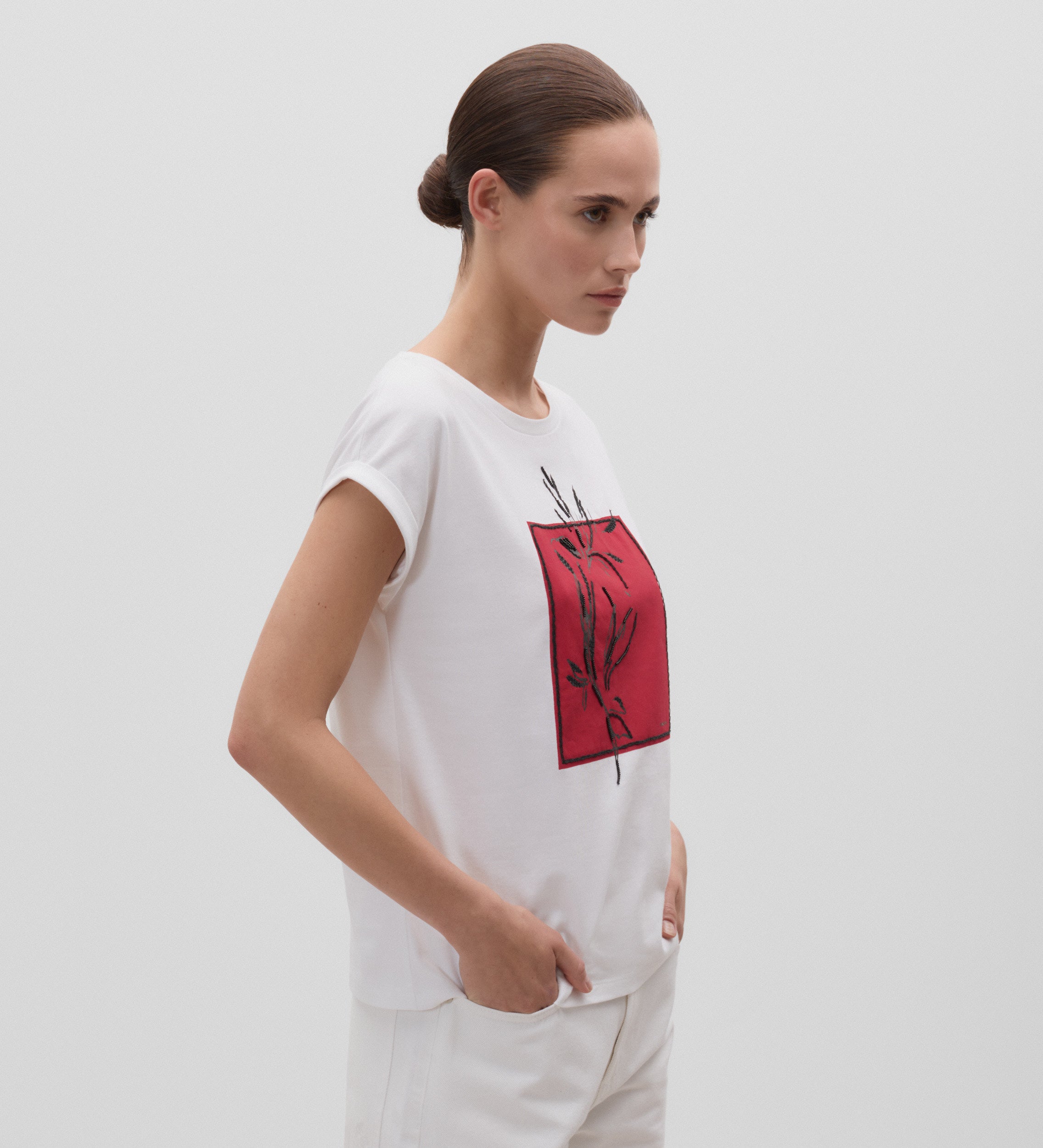 Graphic drop sleeve t-shirt