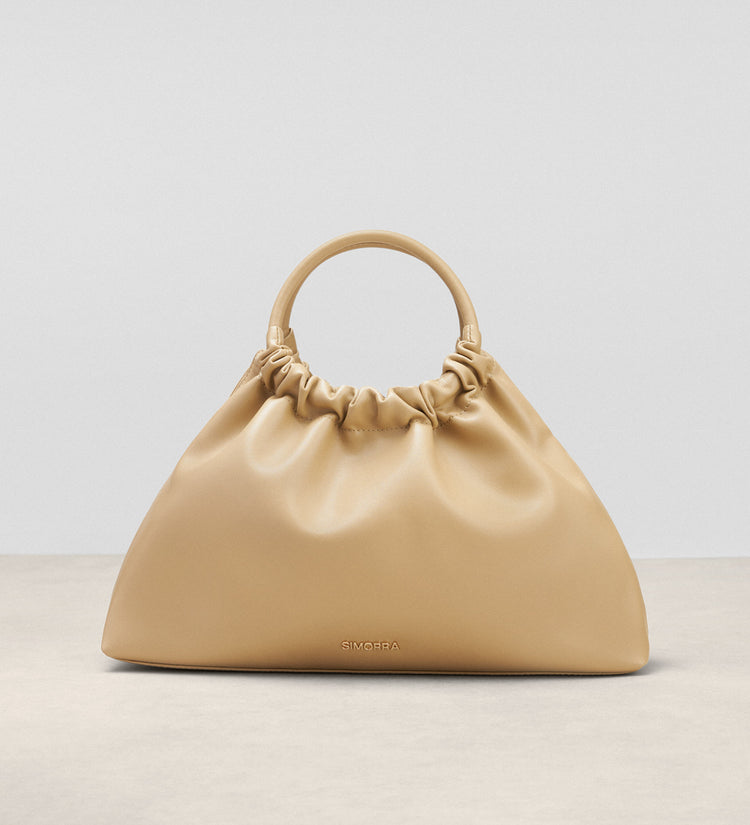 Ruched leather bag