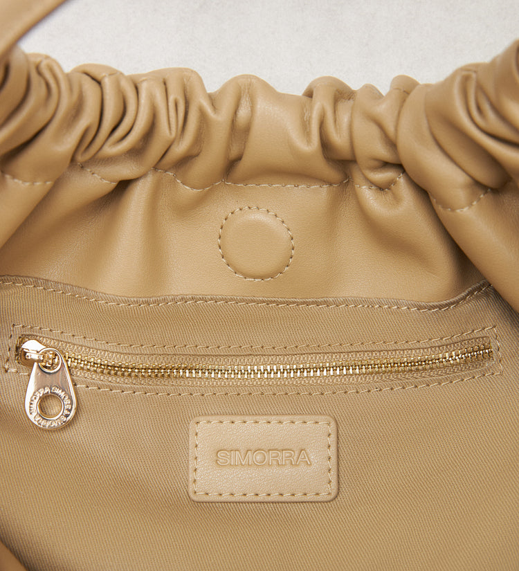 Ruched leather bag