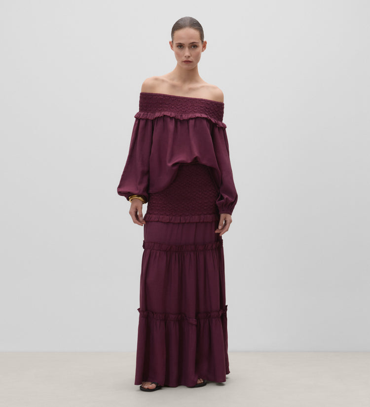 Jupe en maille smockée
