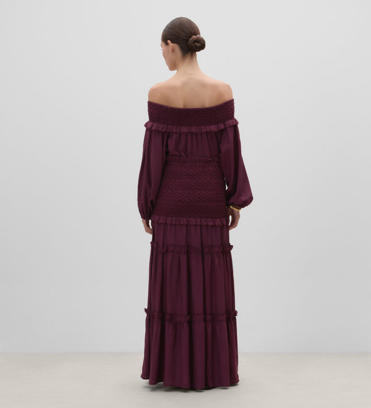 Jupe en maille smockée