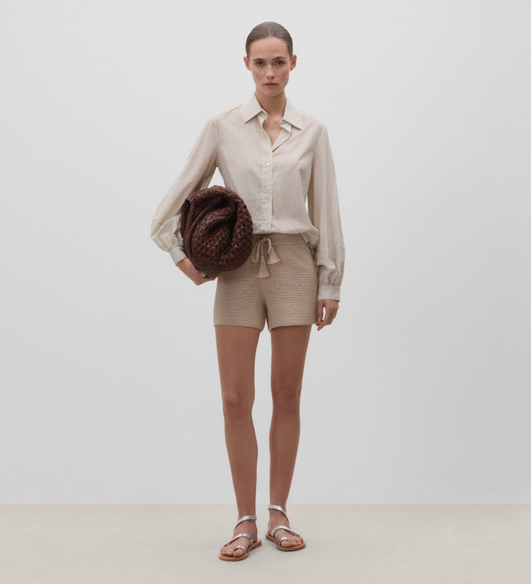 Striped tricot shorts