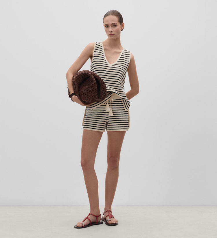 Striped tricot shorts