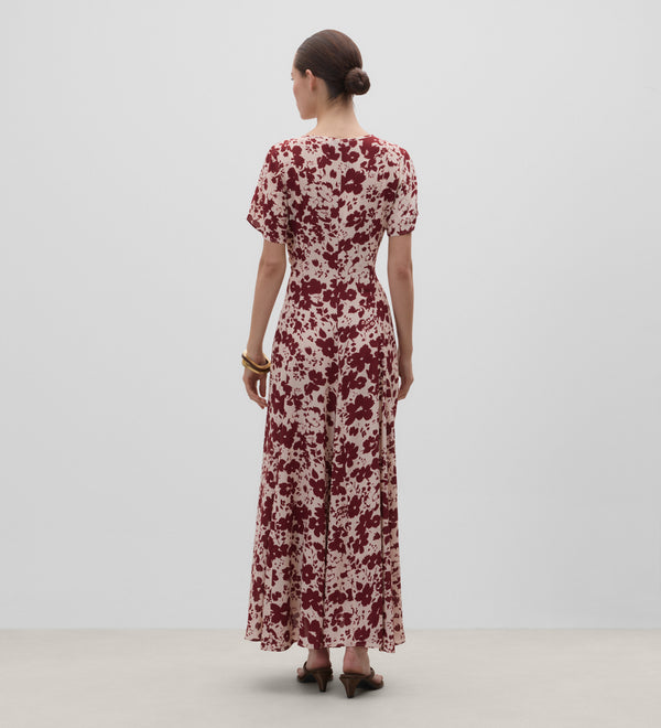 V-neck print dress
