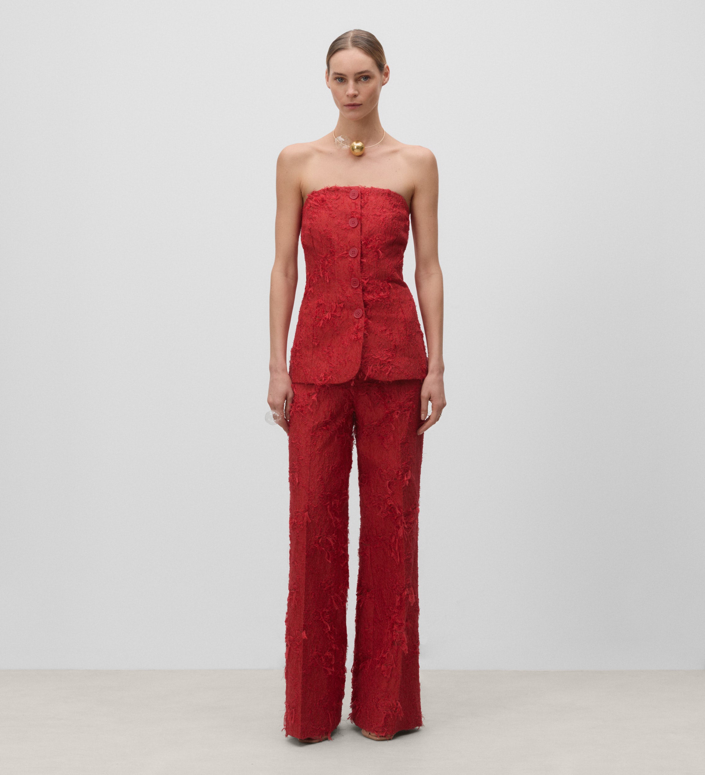 Wide jacquard trousers