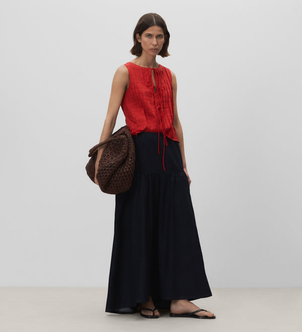 Long flared skirt