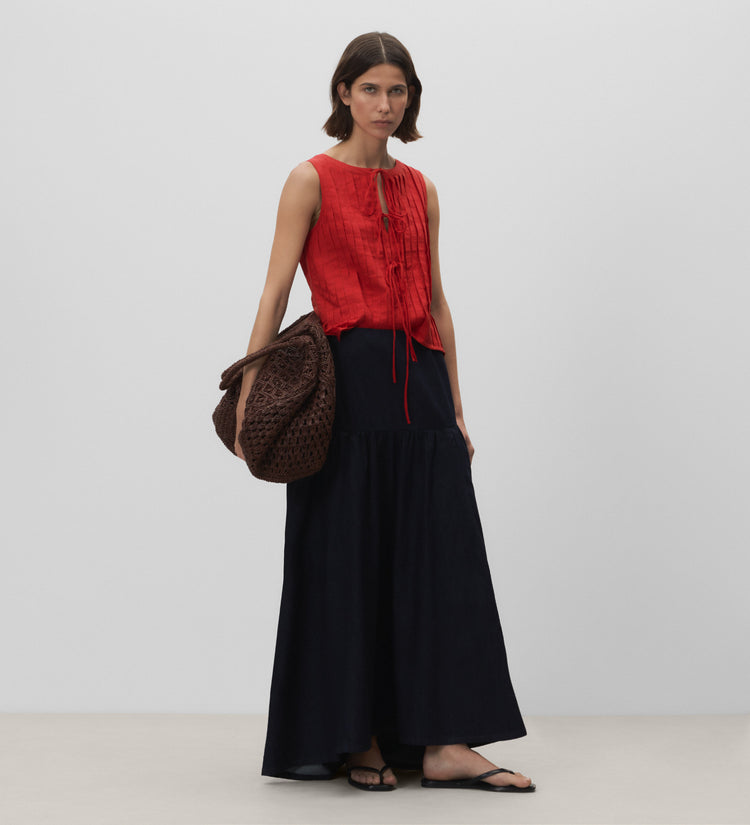 Long flared skirt